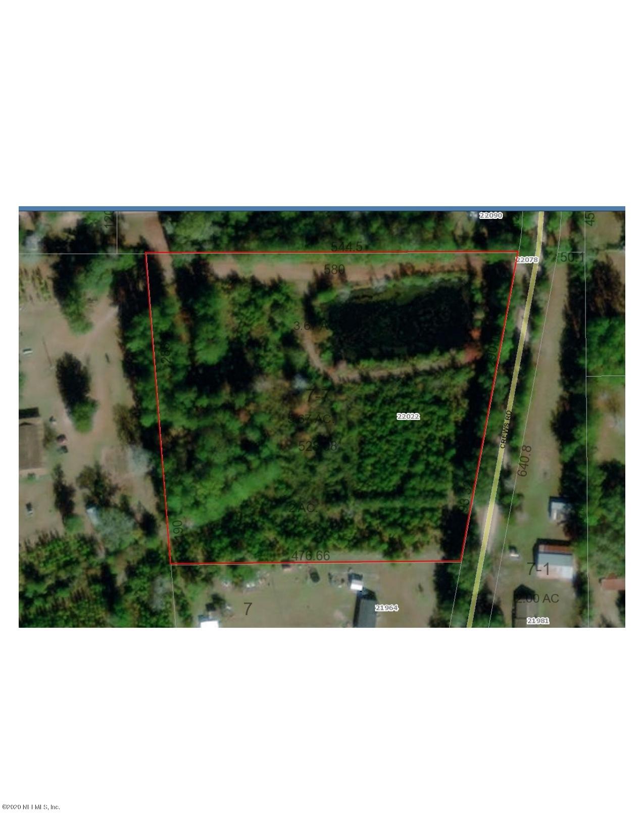22022 Crews Road Hilliard, FL 32046 - Photo 1 of 2 birds eye view