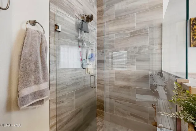 a bathroom with a shower