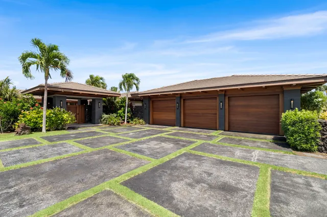 a front view of house with patio