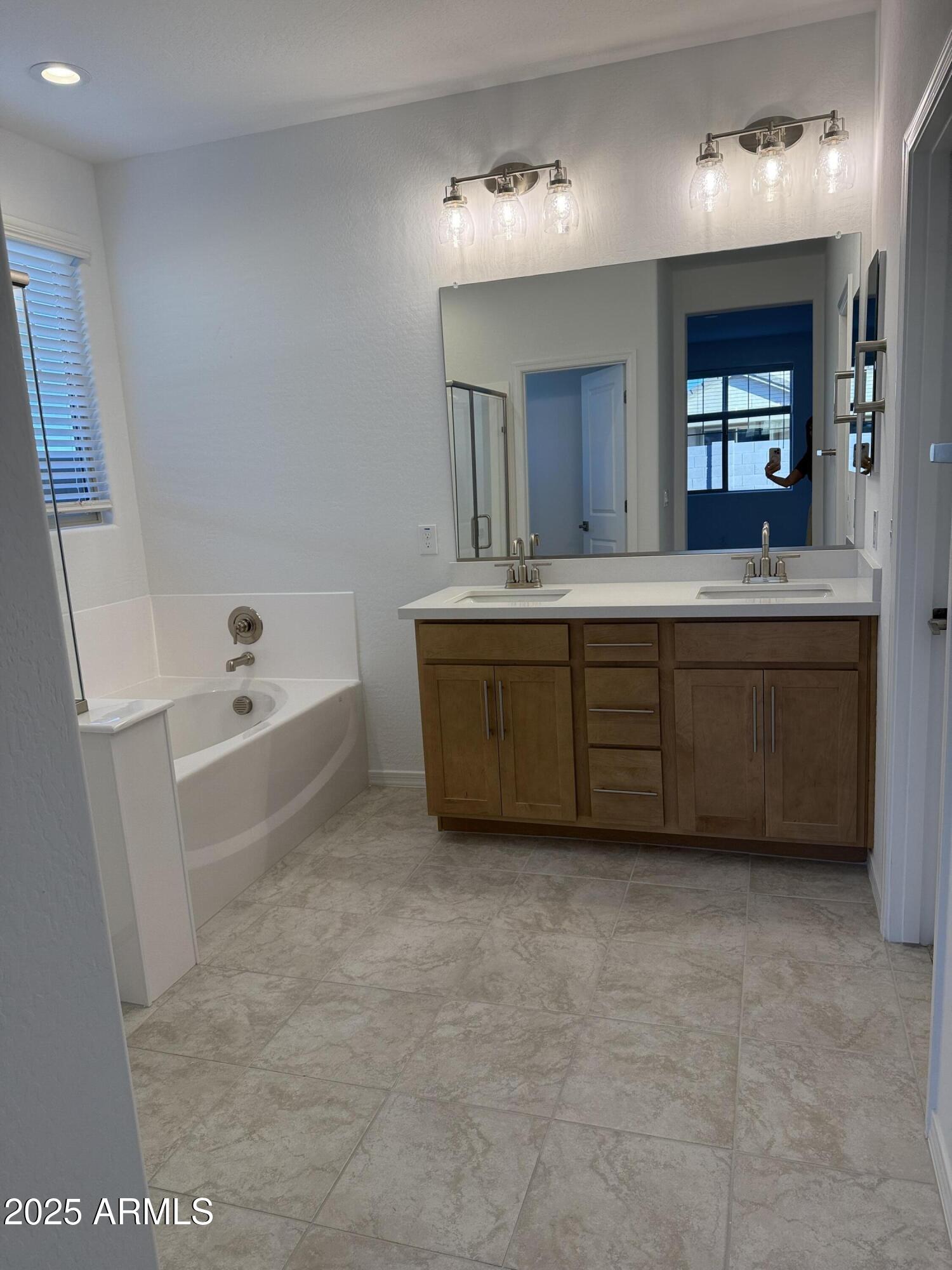 9960 West Mitchell Avenue Avondale, AZ 85392 - Photo 11 of 25 a bathroom with a tub sink and mirror