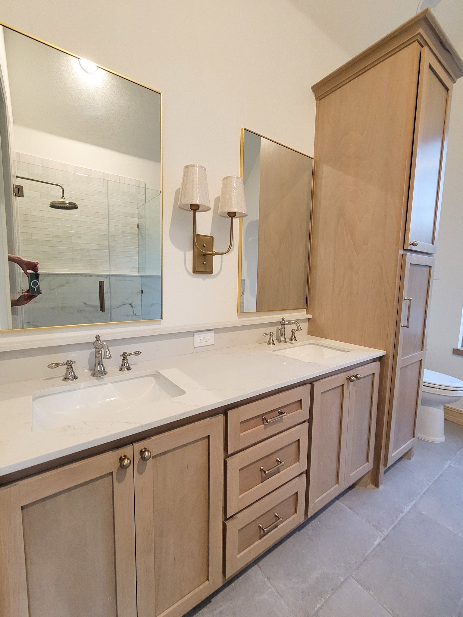 6202 Johnson Road Orange, TX 77632 - Photo 24 of 26 a bathroom with a double vanity sink and mirror