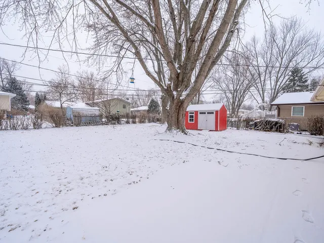a street view covered with snow