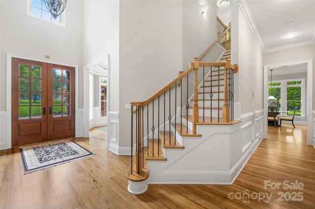 a bathroom with a tub and shower