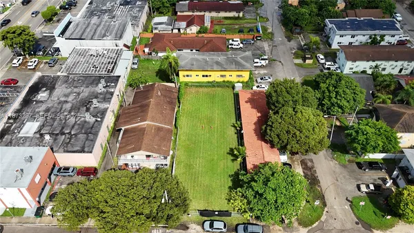 an aerial view of swimming pool