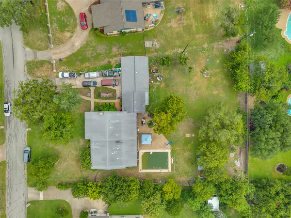 an aerial view of a house