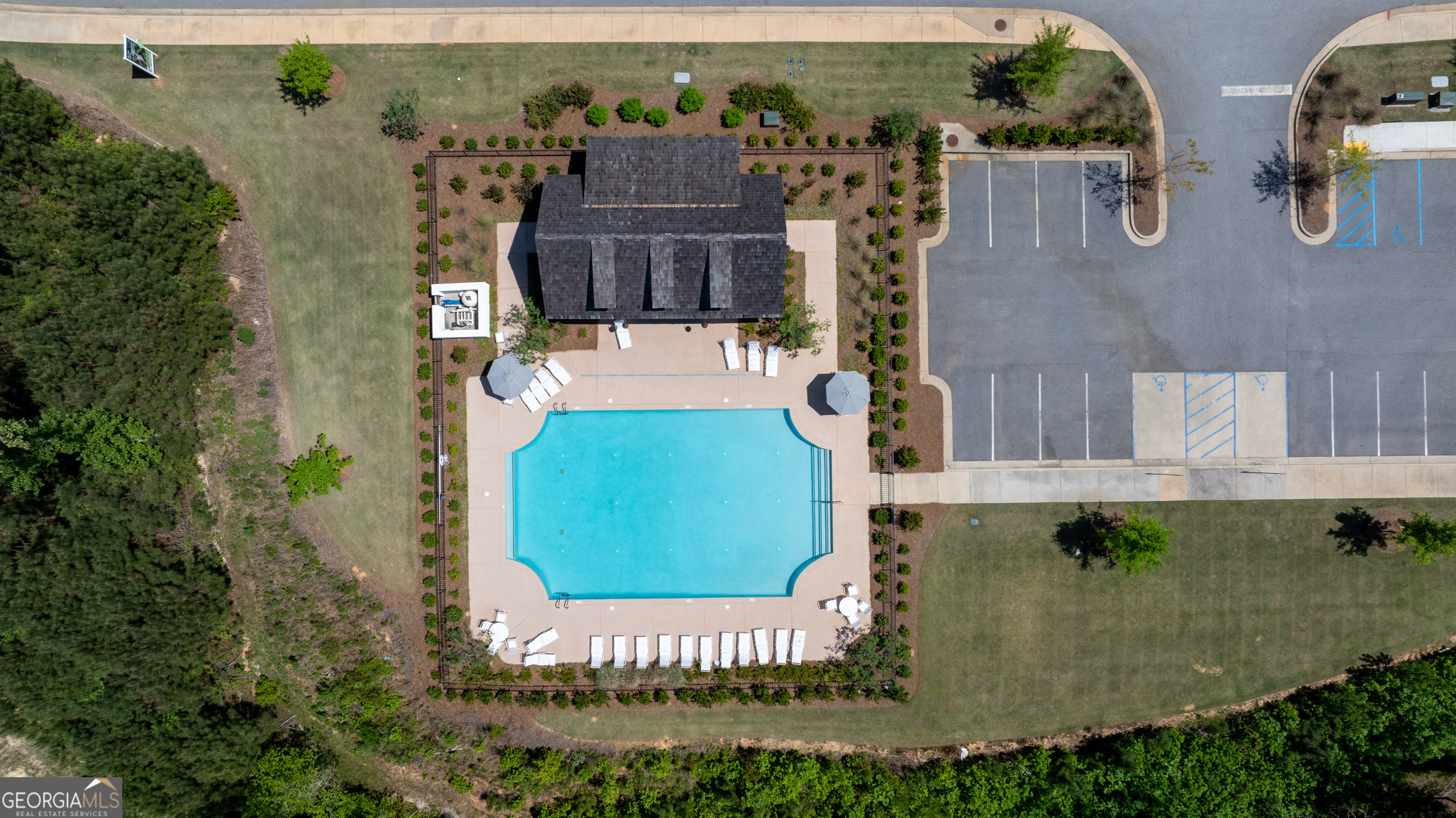 334 Orchard Drive Fortson, GA 31808 - Photo 42 of 48 an aerial view of a house with outdoor space pool seating area and outdoor seating