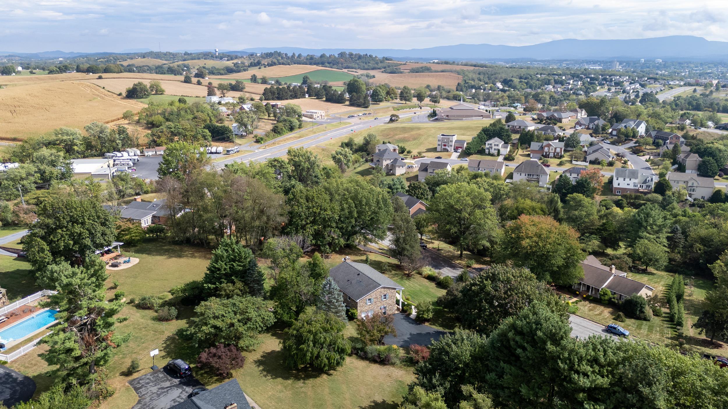 134 Rorrer Circle Harrisonburg, VA 22801 - Photo 70 of 74 an aerial view of a city with lots of residential buildings