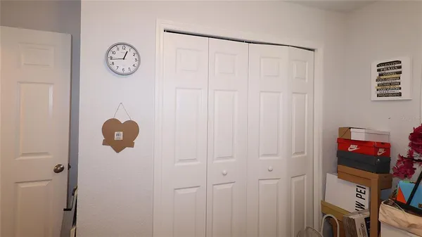 a view of a room with rack on the wall