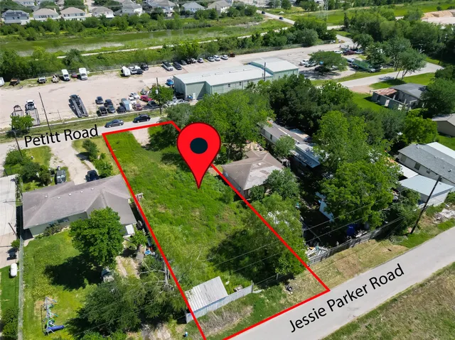 an aerial view of a house