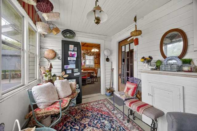 a living room filled with furniture