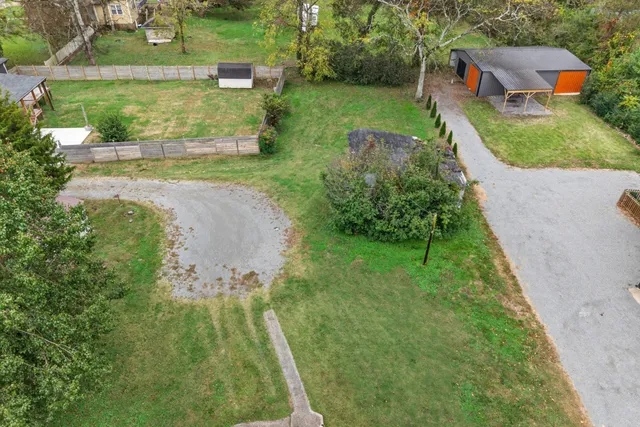 an aerial view of a house
