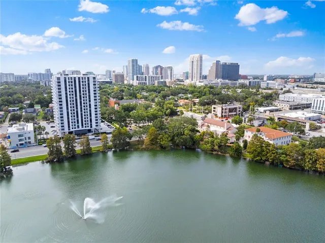a view of a city with tall buildings