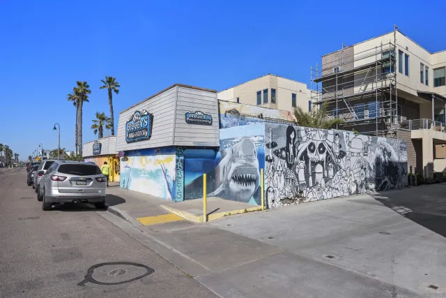 a view of a car park in front of a building