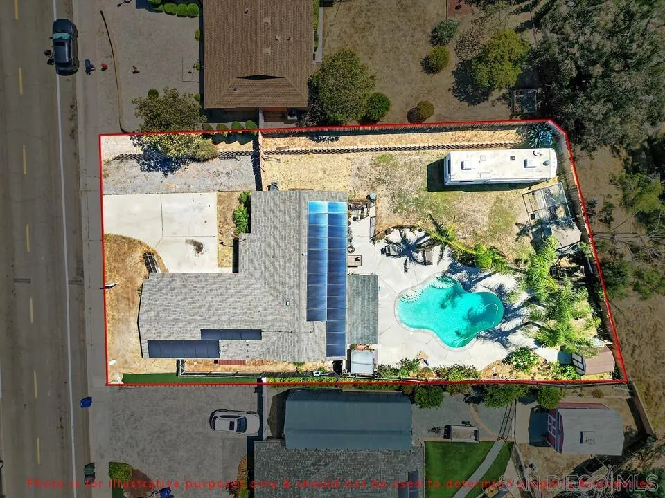 13611 Los Coches Road East El Cajon, CA 92021 - Photo 31 of 34 an aerial view of residential houses with outdoor space