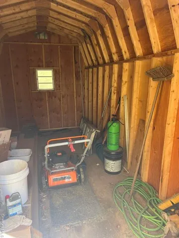 a view of a storage room