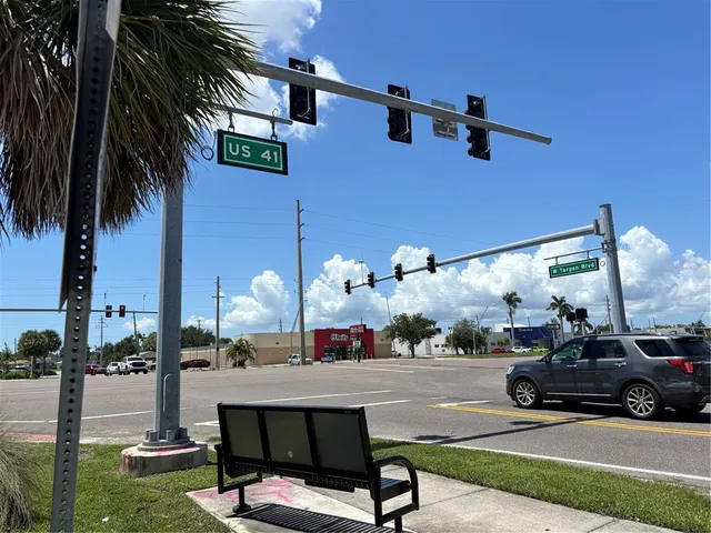 a view of a building with a patio