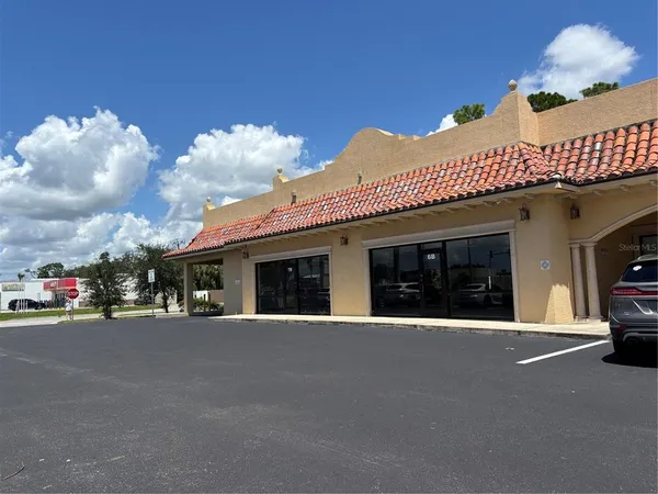 a view of a building with entryway