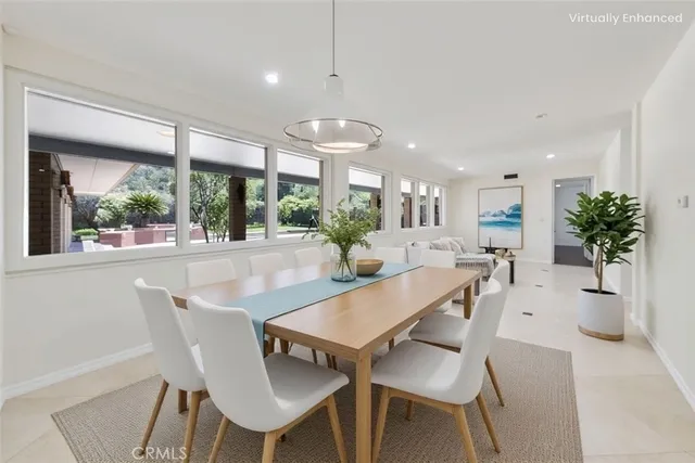 a view of a dining room and livingroom view