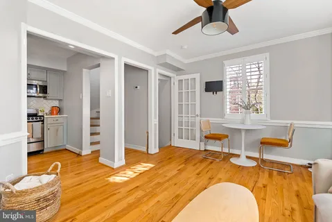 a bedroom with a bed and furniture