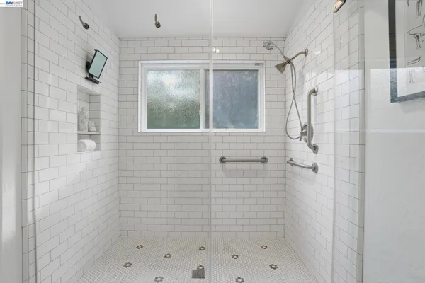 a bathroom with a shower