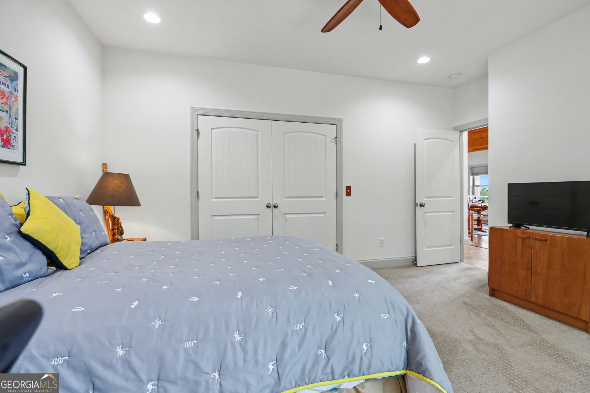 100 Deacons Way Franklin, NC 28734 - Photo 33 of 53 a bedroom with a bed and a flat screen tv
