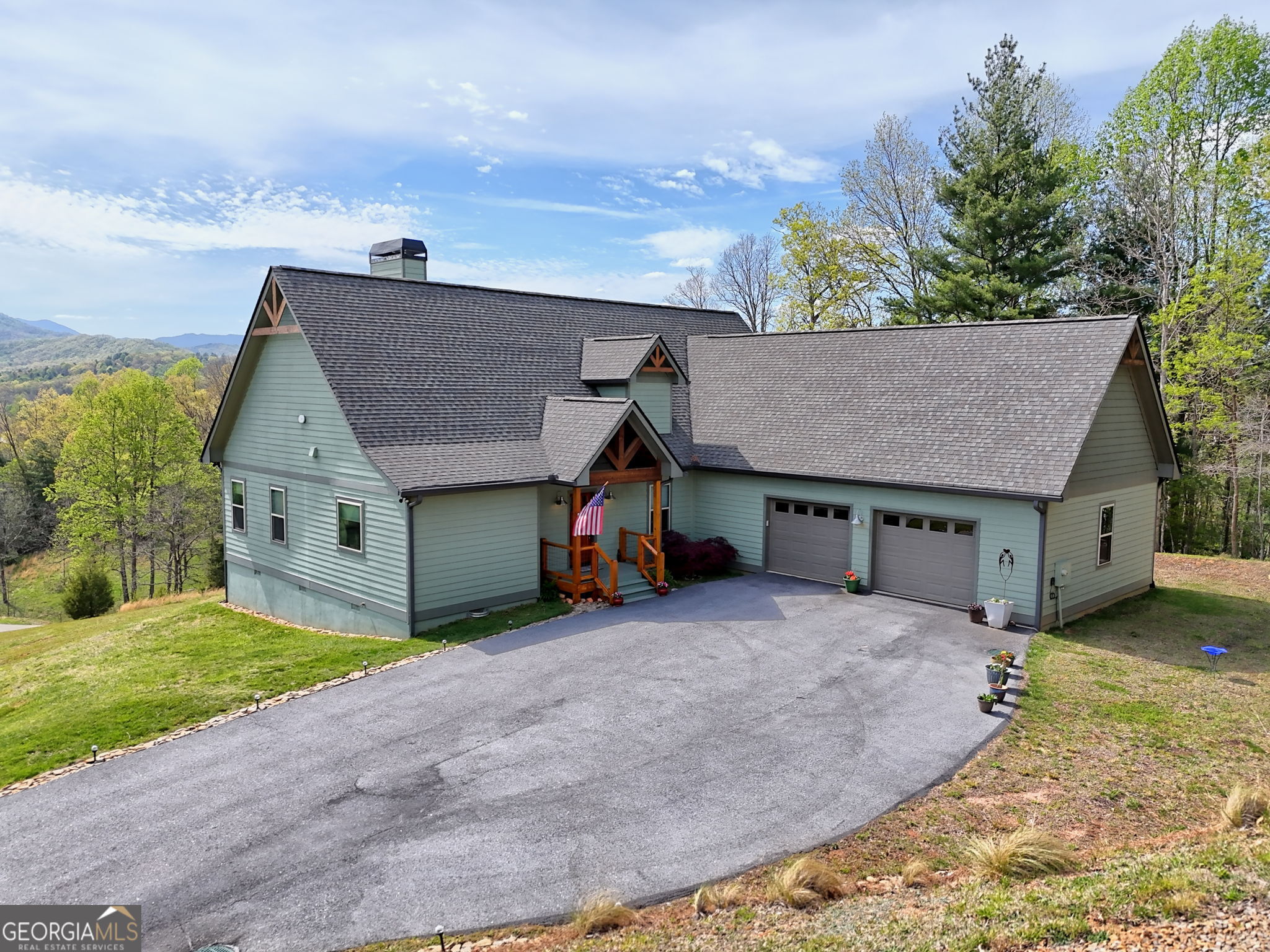 100 Deacons Way Franklin, NC 28734 - Photo 4 of 53 an aerial view of a house next to a yard