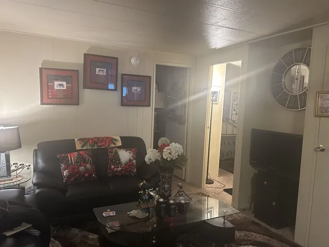 a living room with furniture