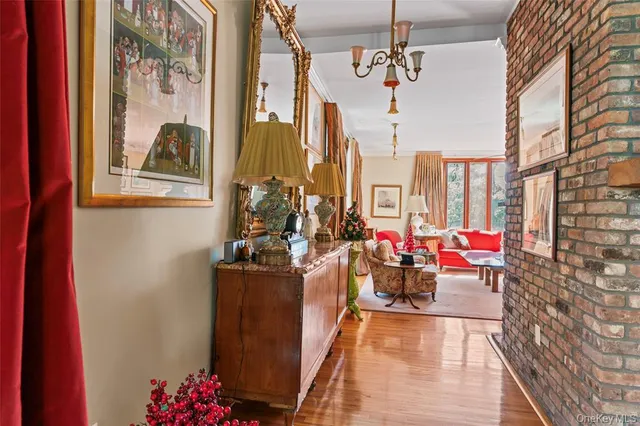 a view of a balcony with many windows