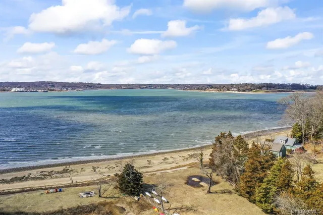 a view of a lake from a yard