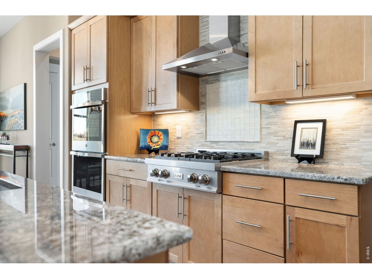 1030 Larimer Ridge Parkway Timnath, CO 80547 - Photo 13 of 38 a kitchen with stainless steel appliances granite countertop a stove a sink and a refrigerator