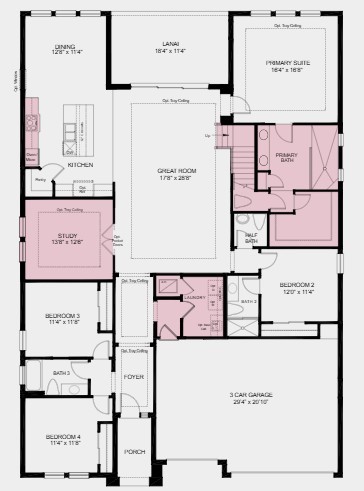 86442 Ripple Lane Yulee, FL 32097 - Photo 34 of 35 First Floor Plan - Additional Highlights Include: soft close drawers and doors at kitchen, interior 8' doors, additional window at dining room, pre-plumb for water softener