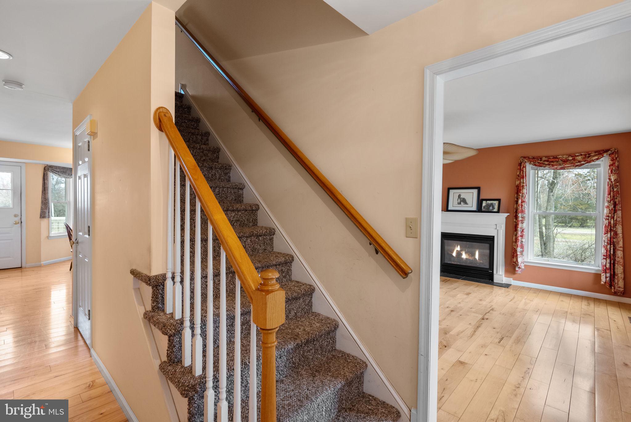 602 Quarry Road Perkasie, PA 18944 - Photo 3 of 39 a view of an entryway with wooden floor fireplace and a window