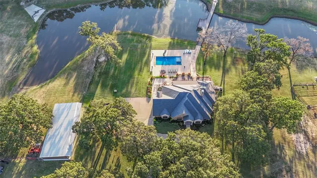 an aerial view of a house