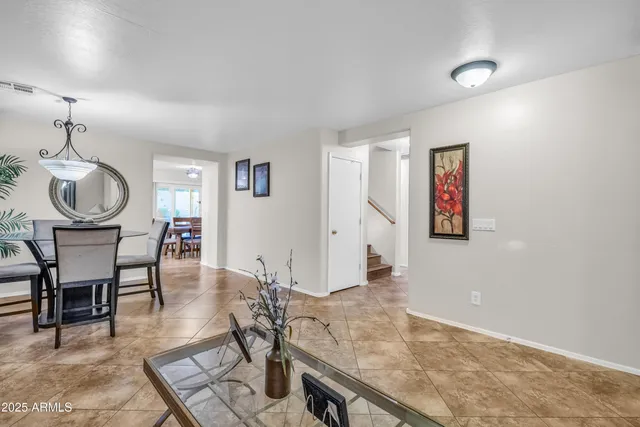 a workspace with furniture and window