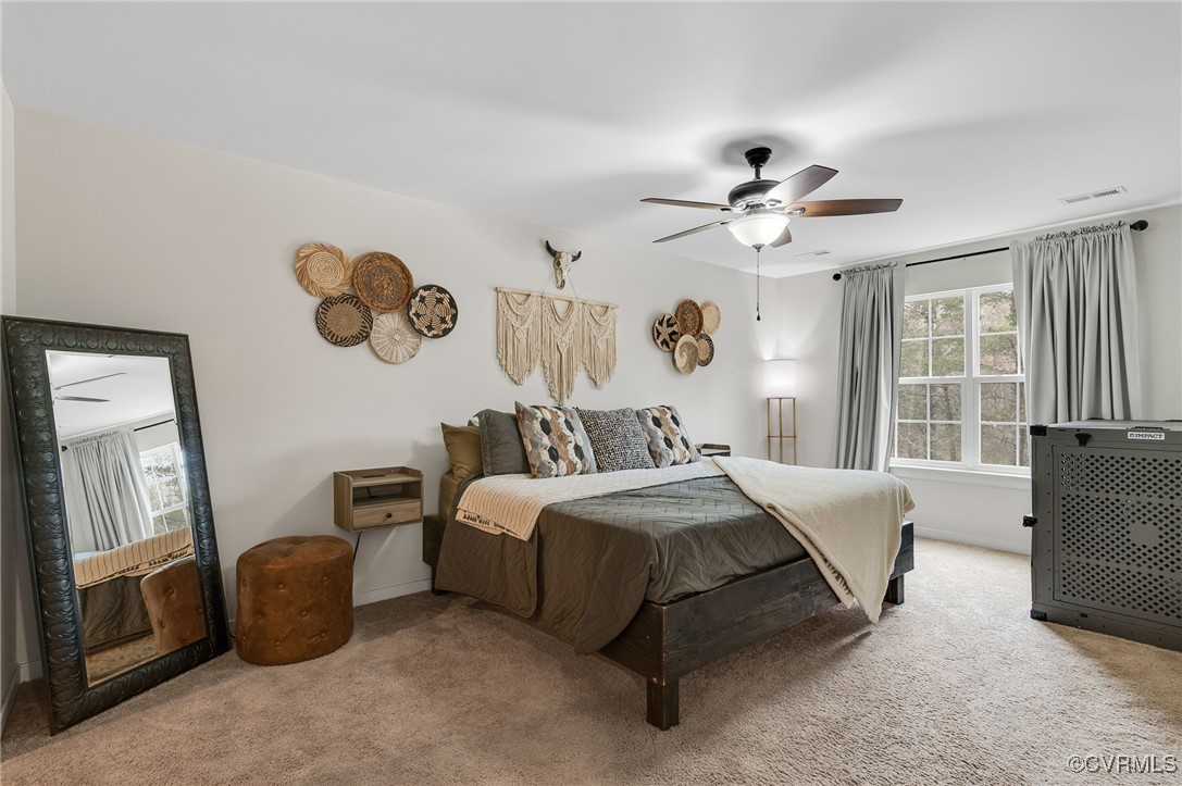 11 Haversack Road Palmyra, VA 22963 - Photo 4 of 32 a bedroom with a bed and a chandelier