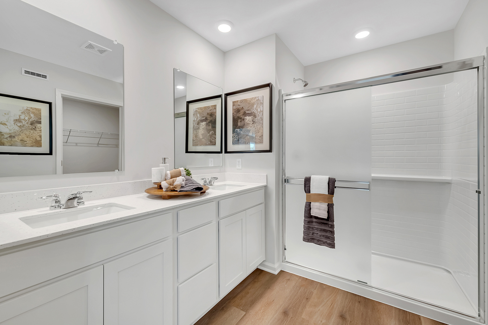 1331 Acadia Circle Pingree Grove, IL 60140 - Photo 41 of 51 a bathroom with a sink mirror and a shower