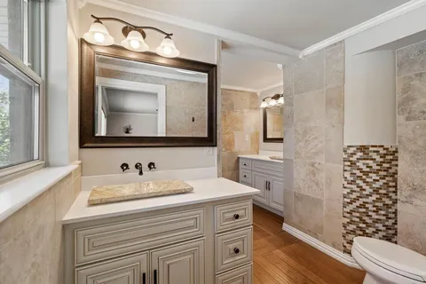 a bathroom with a shower