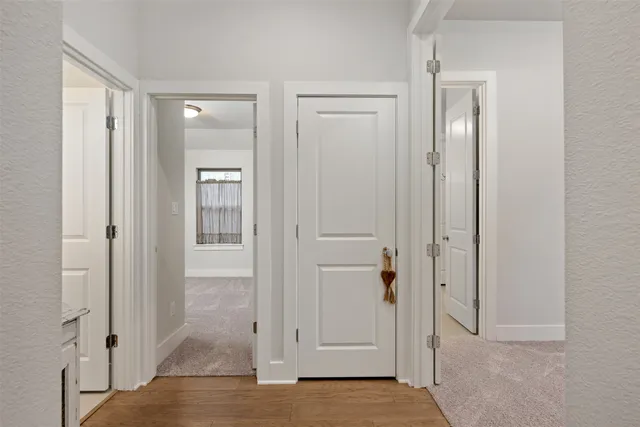 a view of a bathroom with a glass door