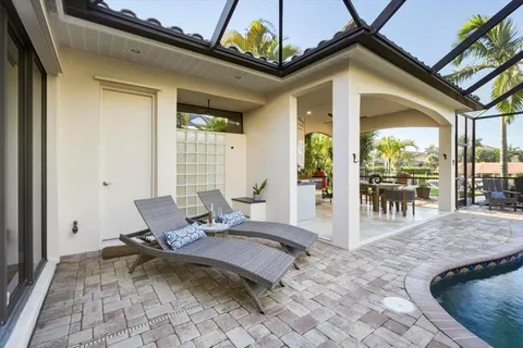 a outdoor space with furniture