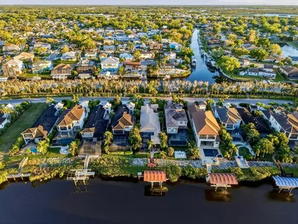 an aerial view of a city