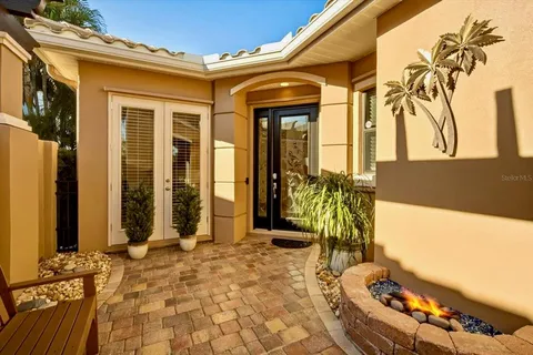 a view of a entryway door front of house