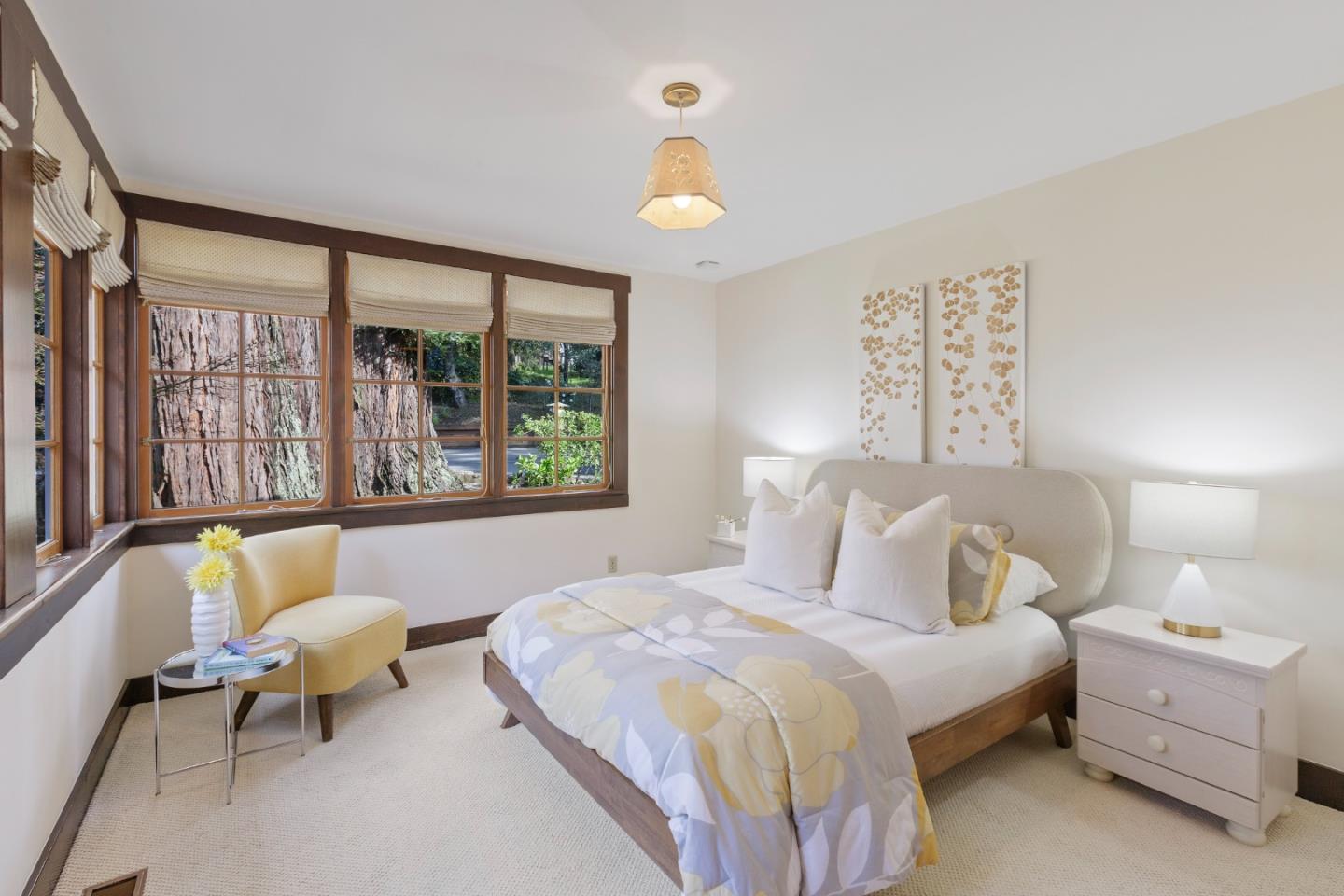 36 Skyline Drive Woodside, CA 94062 - Photo 40 of 67 a bedroom with a bed and a large window