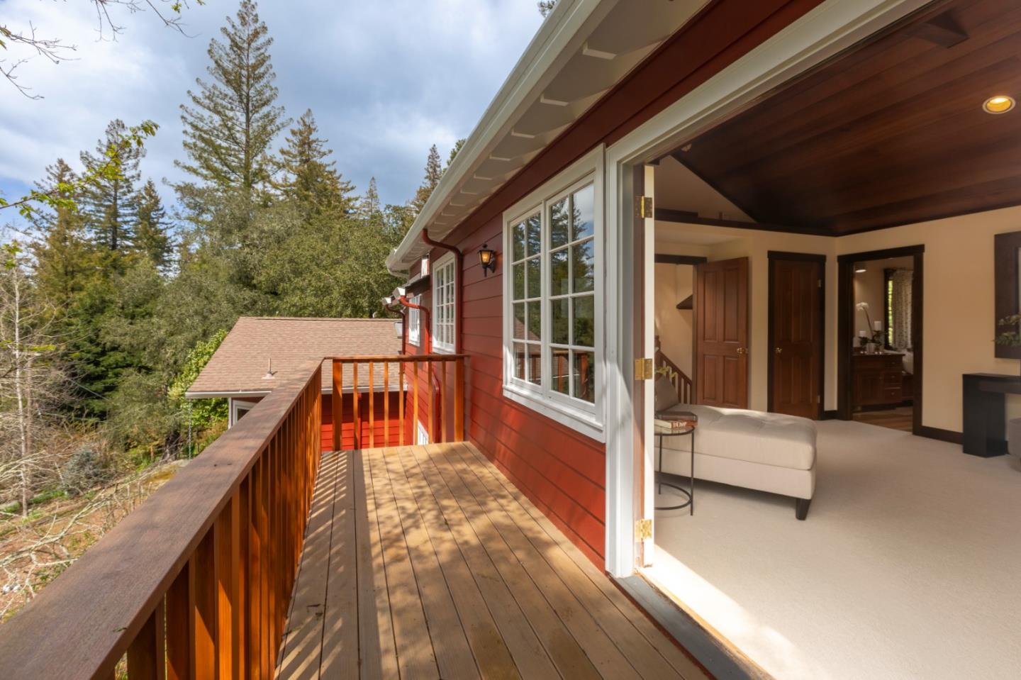 36 Skyline Drive Woodside, CA 94062 - Photo 51 of 67 a view of balcony with furniture and trees