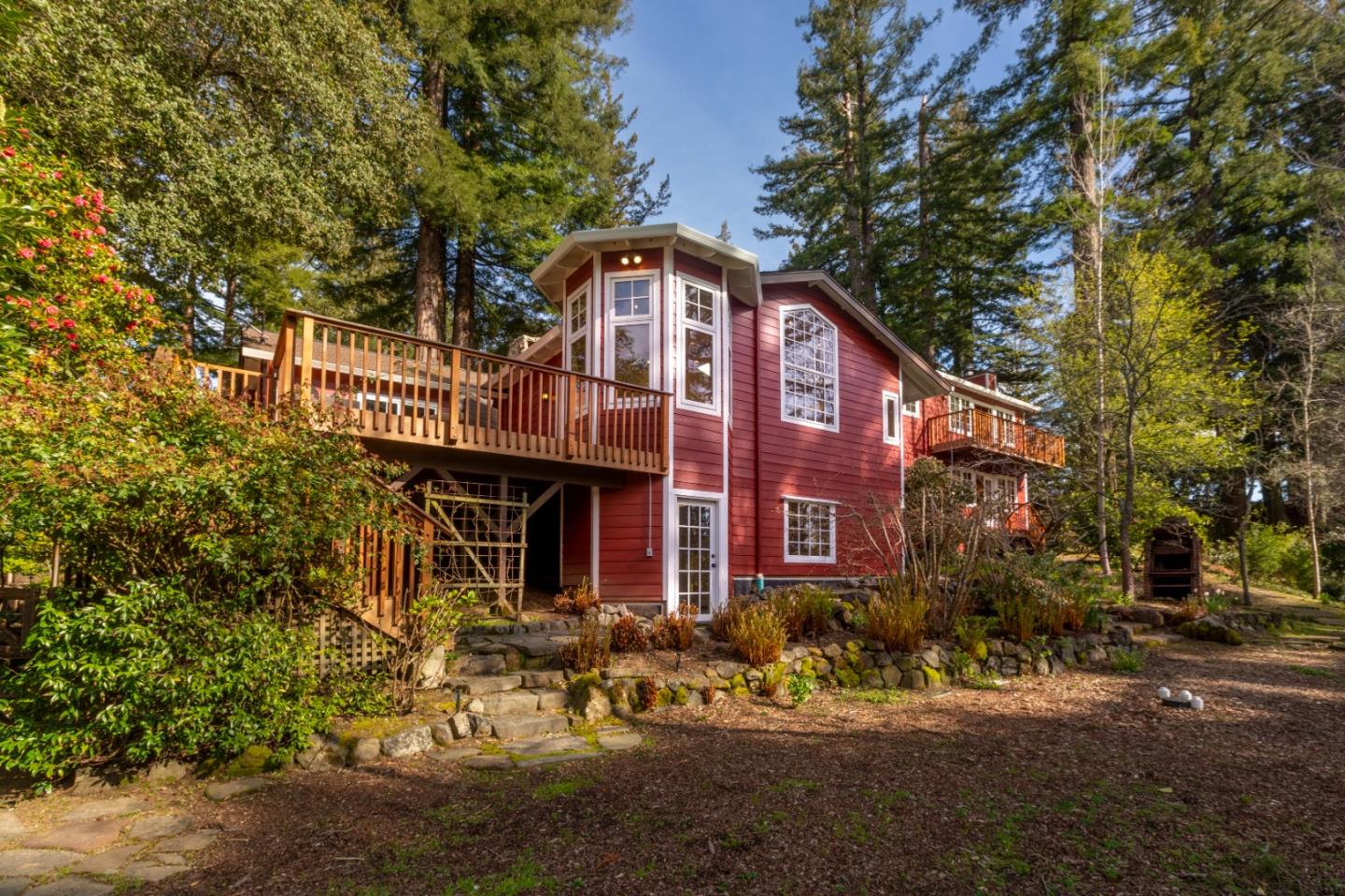 36 Skyline Drive Woodside, CA 94062 - Photo 57 of 67 a front view of a house with a yard