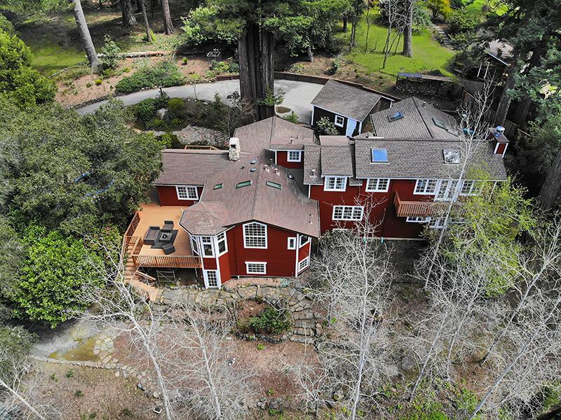 36 Skyline Drive Woodside, CA 94062 - Photo 67 of 67 an aerial view of a house with a yard and large trees
