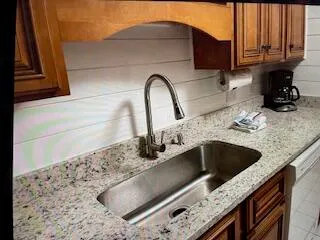 a close view of sink and tap