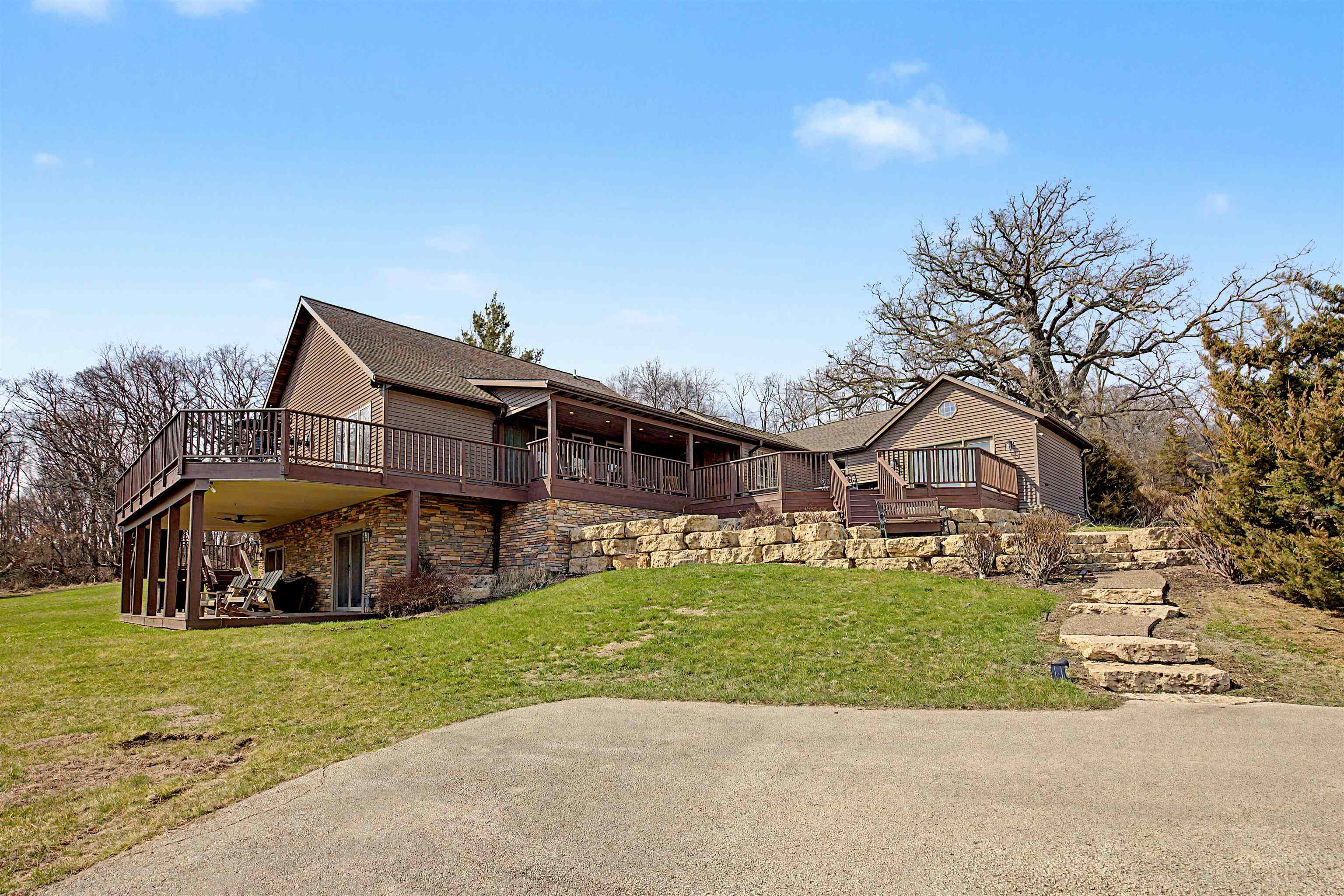 2287 West Hanover Road Hanover, IL 61041 - Photo 53 of 65 a front view of a house with a yard and garage