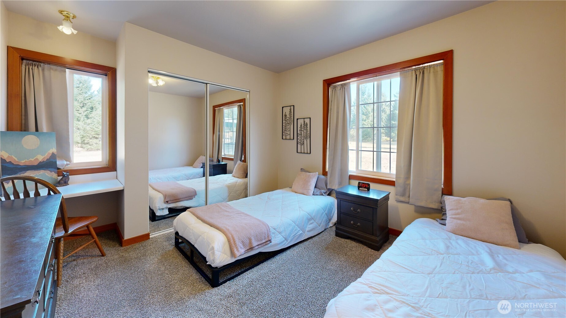 35812 Allen Road South Roy, WA 98580 - Photo 15 of 39 a bedroom with a bed chair and a large window