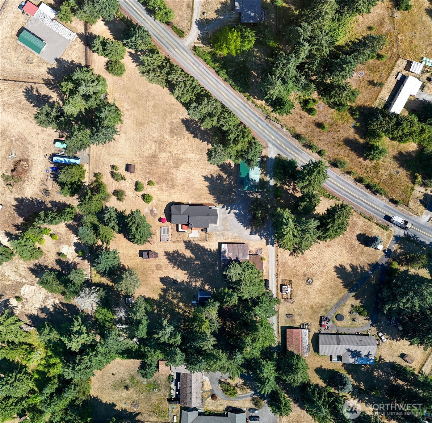 35812 Allen Road South Roy, WA 98580 - Photo 37 of 39 an aerial view of a city and mountain