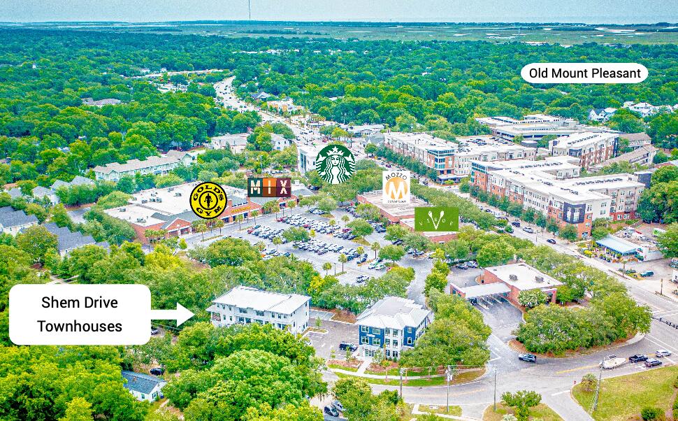 16 Shem Drive Mount Pleasant, SC 29464 - Photo 2 of 45 Aerial - Labeled - Shem Townhouses